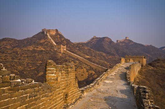 Great Wall of China at Sunny Day.