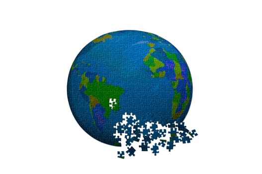 the Earth in puzzle style