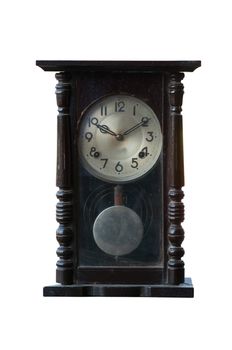 isolated old clock on white background
