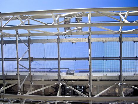 Underside of Monorail through heart of CityCenter Las Vegas