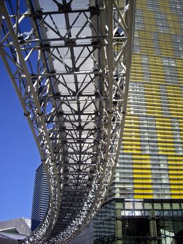 Monorail track curves through heart of CityCenter Las Vegas