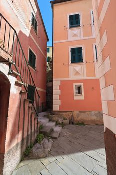 street view in Mortola in San Rocco, Camogli, Italy