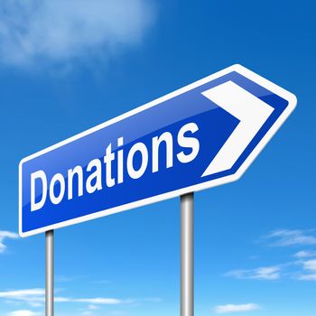Illustration depicting a sign with a donations concept.