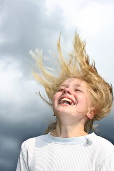 Girls having fun in denmark in the summer