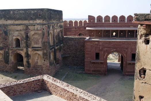 Fatehpur Sikri in Agra district, Uttar Pradesh, India. It was built by the great Mughal emperor, Akbar beginning in 1570. 