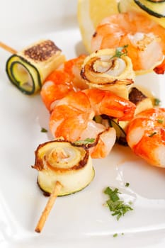 Prawn Skewers with vegetables