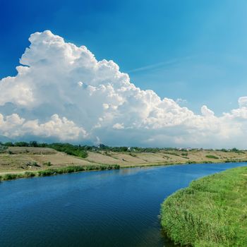 sky, clouds and river. summer landscape