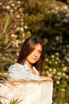 young beautiful young woman portrait on sunny day