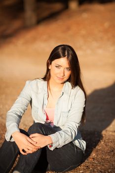 young beautiful young woman portrait on sunny day