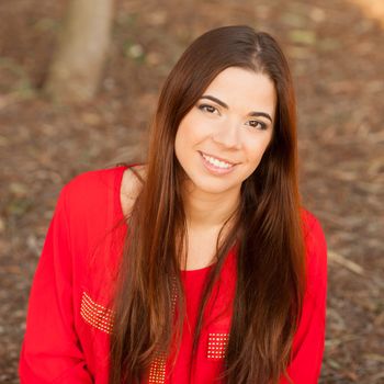 young beautiful young woman portrait on sunny day