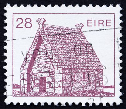 IRELAND - CIRCA 1985: a stamp printed in the Ireland shows St. Mac Dara�s Church, Connemara, Galway, Ireland, circa 1985
