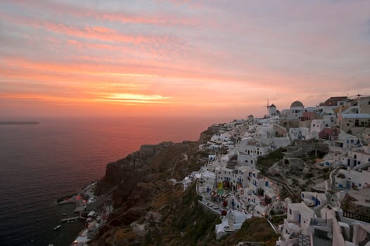 Santorini sunset in Ia village