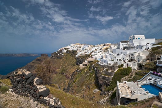 Imerovigli view with tipical Cyclades architecture in Santorini island