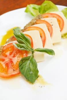 mozzarella with tomato and basil