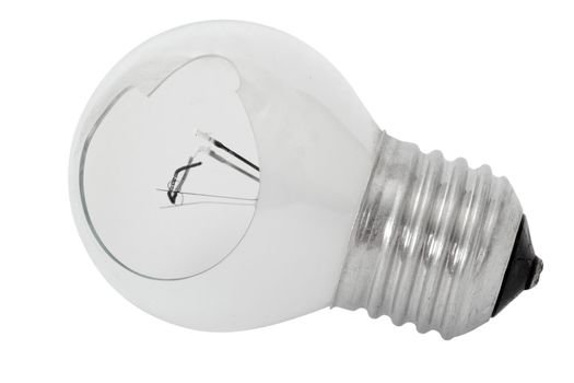 Shattered light bulb, isolated on a white background