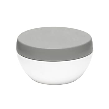 white plastic jar with a dark cap isolated on white background