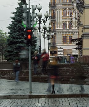 pavement street on the old European city