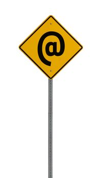 a yellow road sign with a white background for you to use in your design or presentaion.