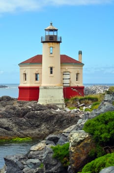 Lighthouse on the rocky pacific coast