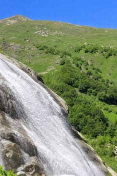 Alibek waterfall. Dombay mountains. The Northern Caucas
