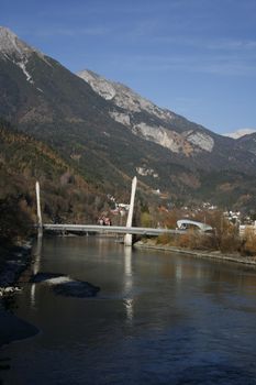 The bridge of the Hungerburgbahn over the Inn in Innsbruck
