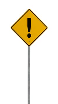 a yellow road sign with a white background for you to use in your design or presentaion.