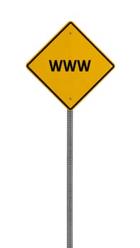 a yellow road sign with a white background for you to use in your design or presentaion.