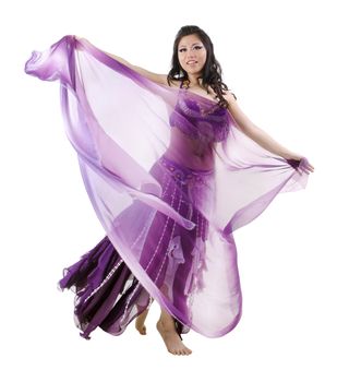 Asian Belly dancer on white background