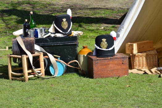 Vintage army encampment