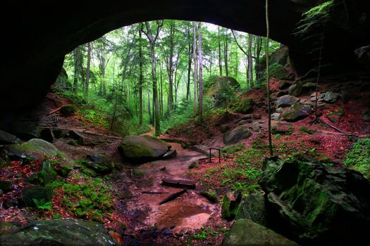 Natural Bridge hidden in the forests of northern Alabama - USA.