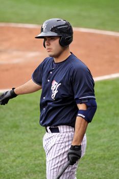 SCRANTON, PA - MAY 24: Scranton Wilkes Barre Yankees batter Jesus Montero swings in the batter's box during a game against the Indianapolis Indians at PNC Field on May 24, 2011 in Scranton, PA.