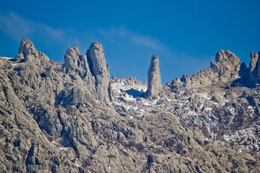 Velebit mountain national park stone sculptures, Dalmatia, Croatia