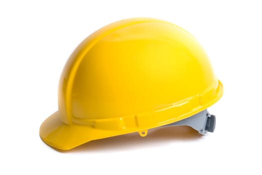 Yellow helmet isolated on white background