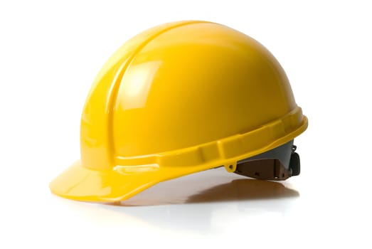 Yellow helmet isolated on white background