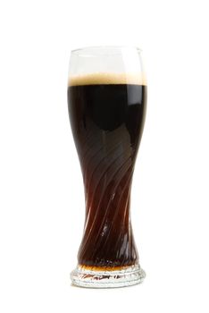 Glass of Dark Beer isolated on a white background
