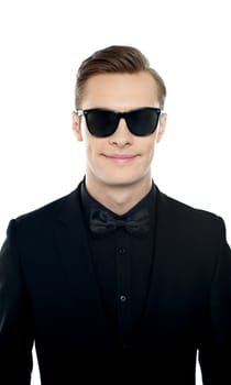 Portrait of handsome man wearing goggles