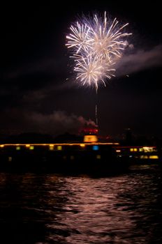 fireworks at the Rhein in Flammen festival in Bingen