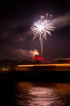 fireworks at the Rhein in Flammen festival in Bingen