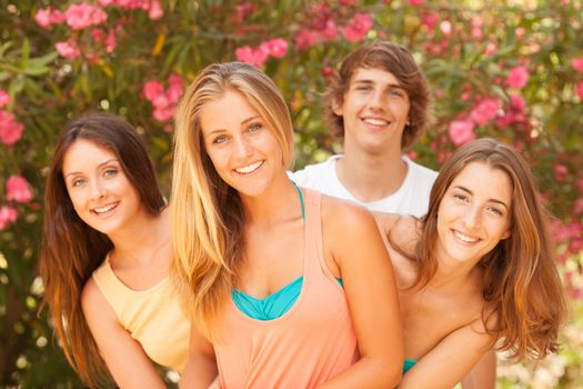 Group of teenagers enjoying at the park