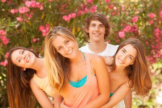 Group of teenagers enjoying at the park