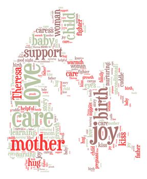 Mother and child word cloud