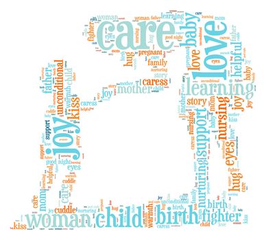 Mother and child word cloud