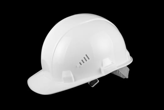 White helmet isolated on black background