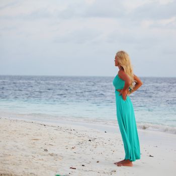 woman on tropical beach