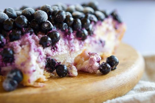 Close-up of Blueberry pie. Shallow DOF.