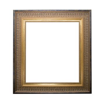 golden pictute frame isolated on a white background
