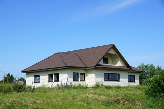 The modern house on a background of sky