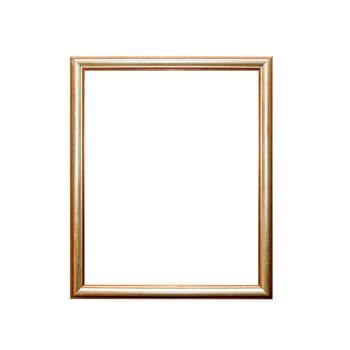 golden picture frame isolated on a white background