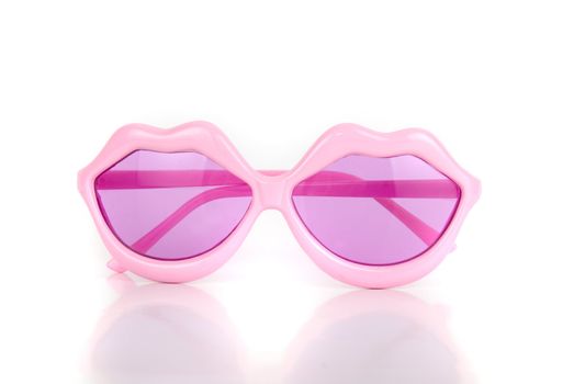 party lips shaped glasses isolated on a white background