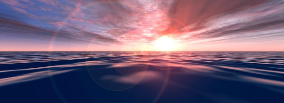 Digitally created ocean scenery.
